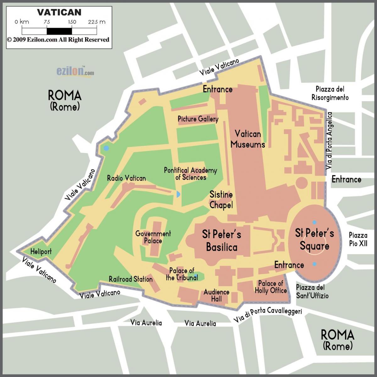Mappa del Vaticano ingresso 