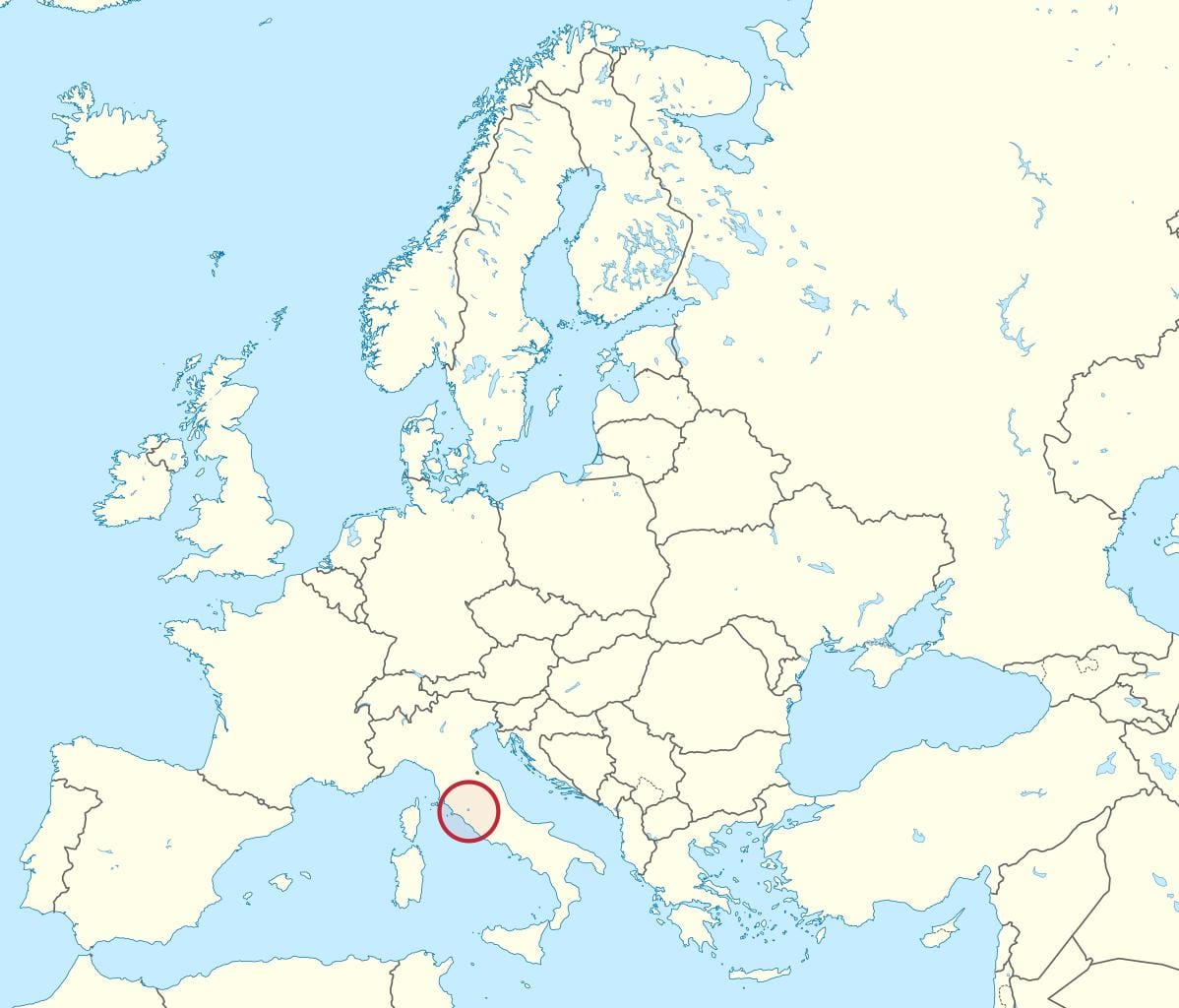 Mappa della città del Vaticano, europa