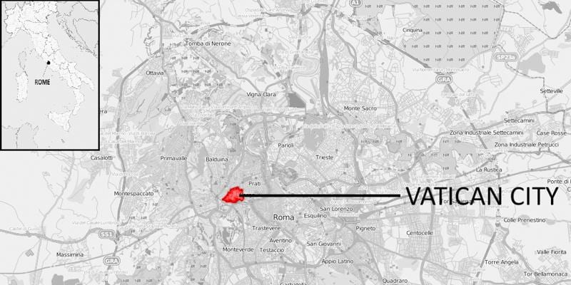 mappa di roma e città del Vaticano