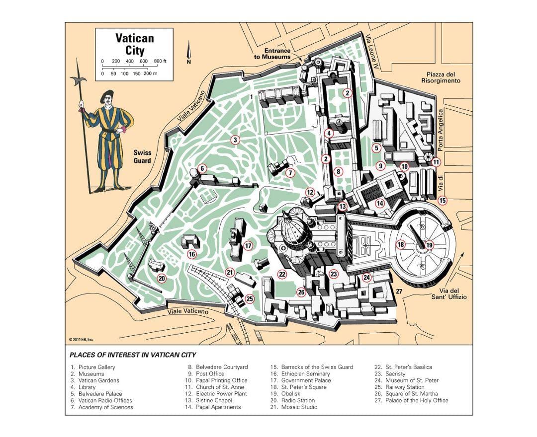 la mappa dei musei Vaticani layout