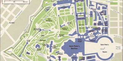 Mappa della città del Vaticano e la zona circostante